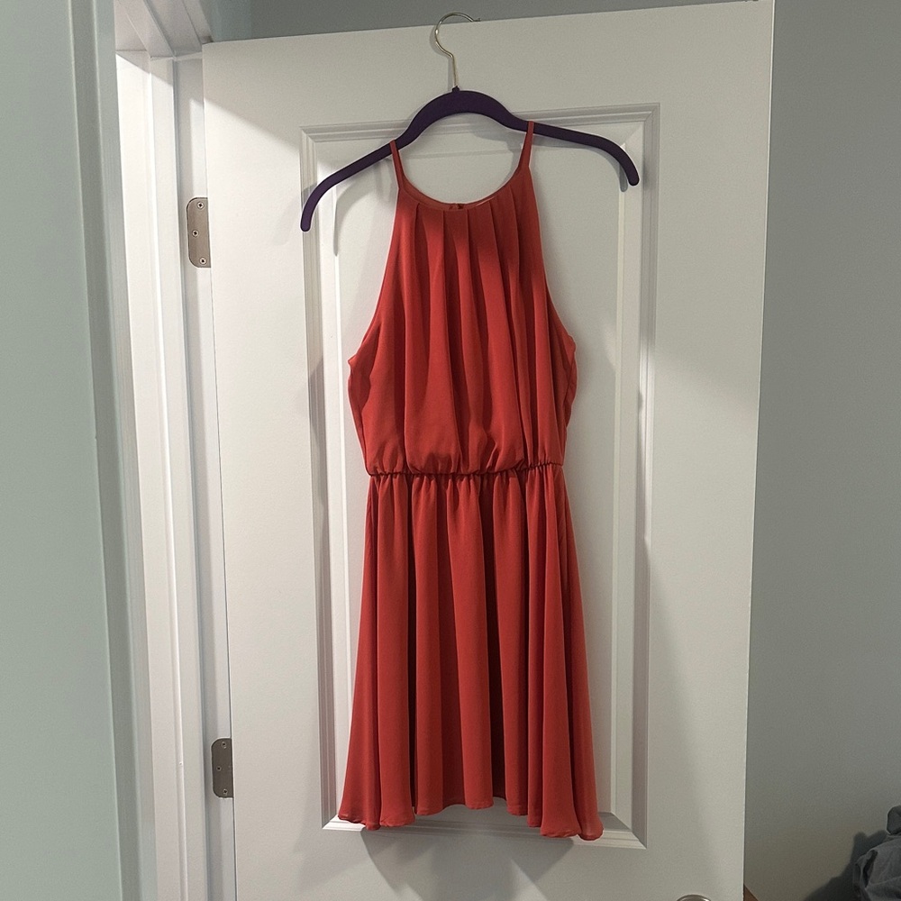 Chic Coral Sleeveless Dress